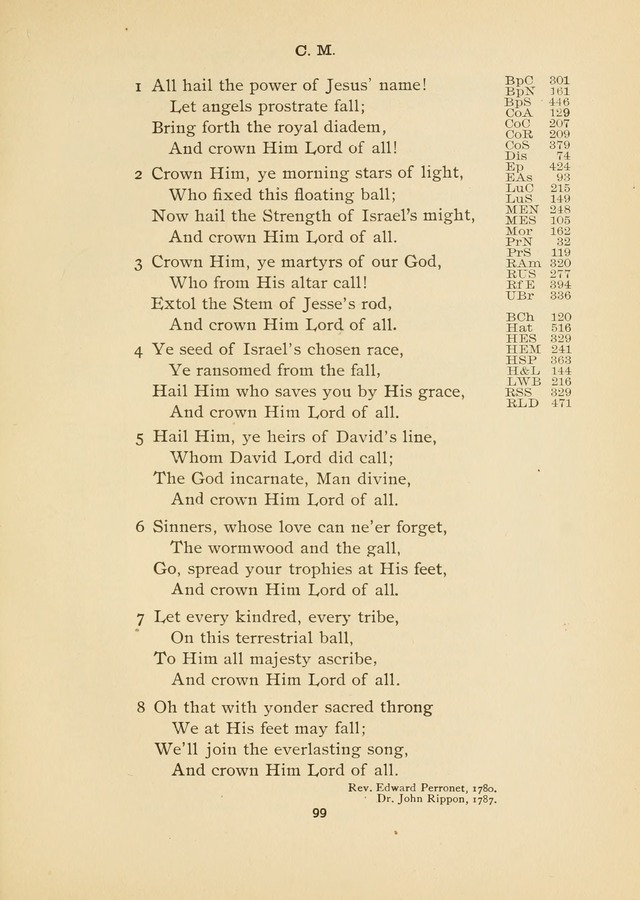 The National Hymn Book of the American Churches: comprising the hymns which are common to the hymnaries of the Baptists, Congregationalists, Episcopalians, Lutherans, Methodists, Presbyterians... page 99