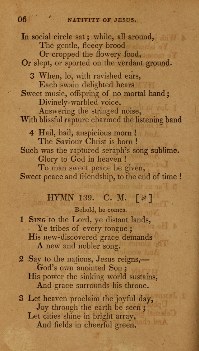 The New Hymn Book, Designed for Universalist Societies: compiled from approved authors, with variations and additions (9th ed.) page 106