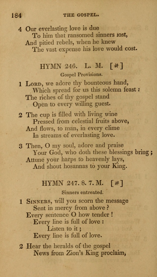The New Hymn Book, Designed for Universalist Societies: compiled from approved authors, with variations and additions (9th ed.) page 184