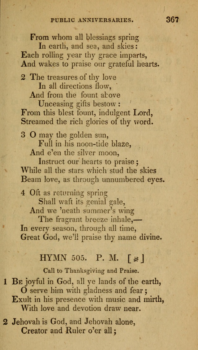 The New Hymn Book, Designed for Universalist Societies: compiled from approved authors, with variations and additions (9th ed.) page 367