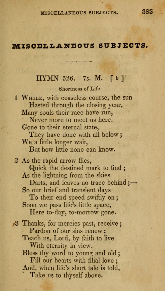 The New Hymn Book, Designed for Universalist Societies: compiled from approved authors, with variations and additions (9th ed.) page 383