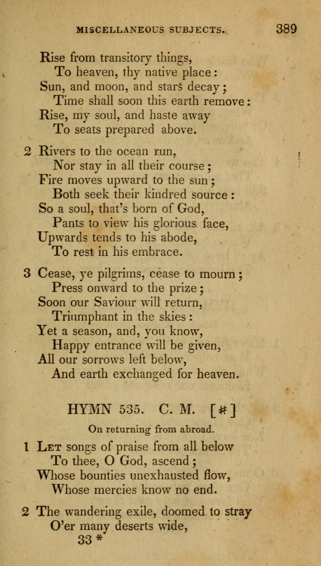 The New Hymn Book, Designed for Universalist Societies: compiled from approved authors, with variations and additions (9th ed.) page 389