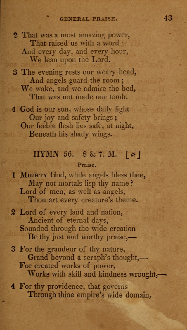 The New Hymn Book, Designed for Universalist Societies: compiled from approved authors, with variations and additions (9th ed.) page 43