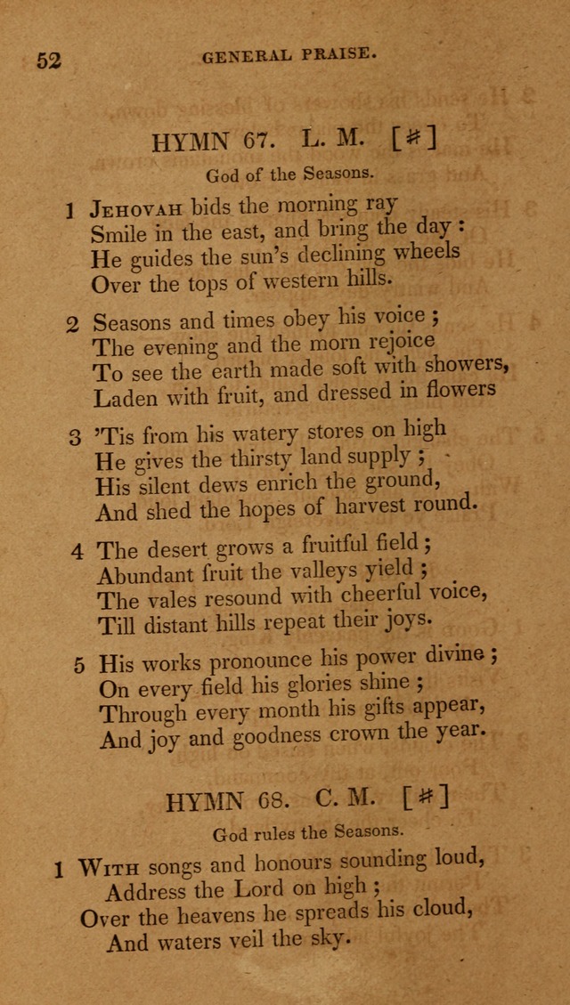 The New Hymn Book, Designed for Universalist Societies: compiled from approved authors, with variations and additions (9th ed.) page 52