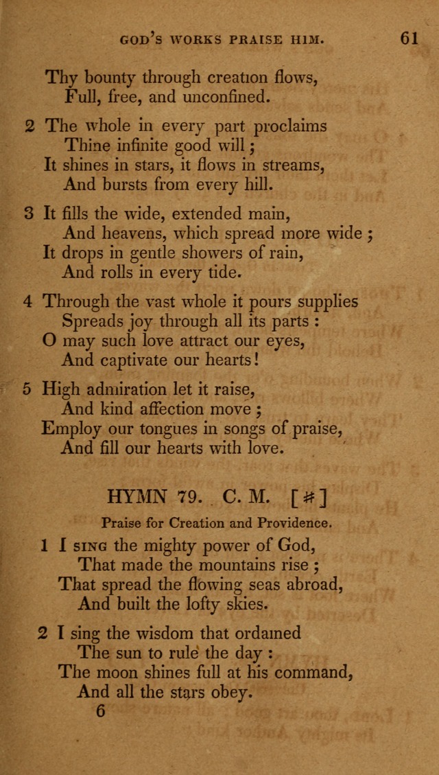 The New Hymn Book, Designed for Universalist Societies: compiled from approved authors, with variations and additions (9th ed.) page 61