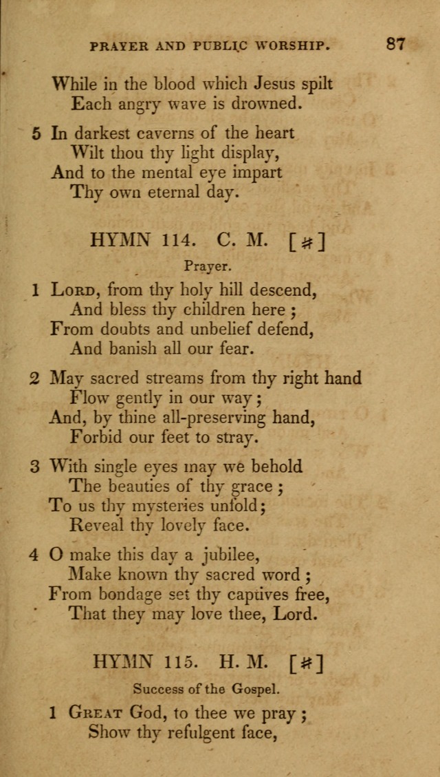 The New Hymn Book, Designed for Universalist Societies: compiled from approved authors, with variations and additions (9th ed.) page 87