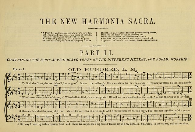 The New Harmonia Sacra: a compilation of genuine church music comprising a great variety of metres, harmonized for four voices (Eighteenth Edition) page 14