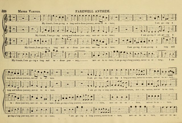 The New Harmonia Sacra: a compilation of genuine church music comprising a great variety of metres, harmonized for four voices (Eighteenth Edition) page 330