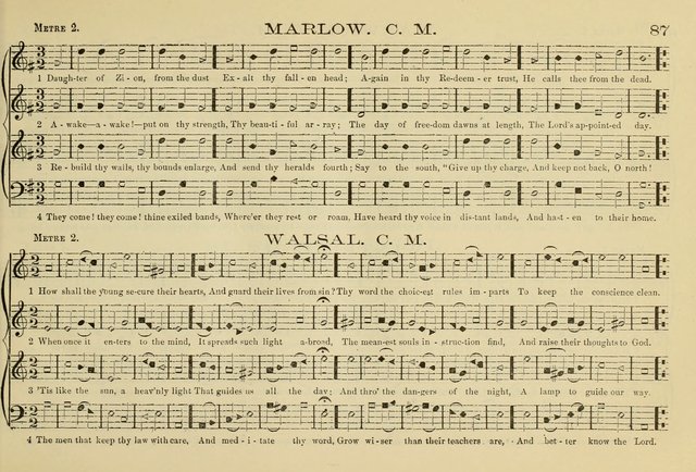 The New Harmonia Sacra: a compilation of genuine church music comprising a great variety of metres, harmonized for four voices (Eighteenth Edition) page 48
