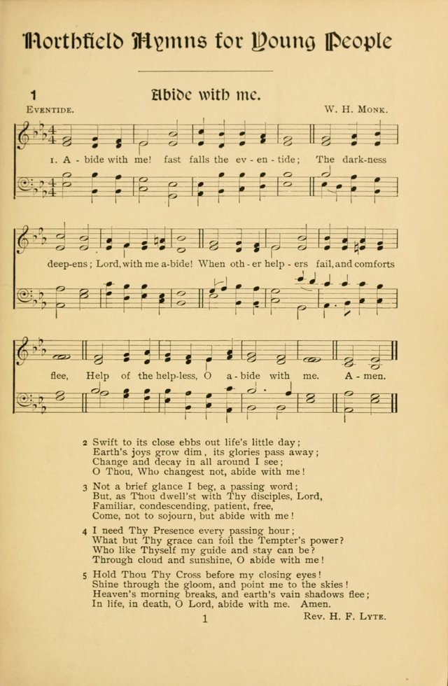 Northfield Hymns for Young People page 1