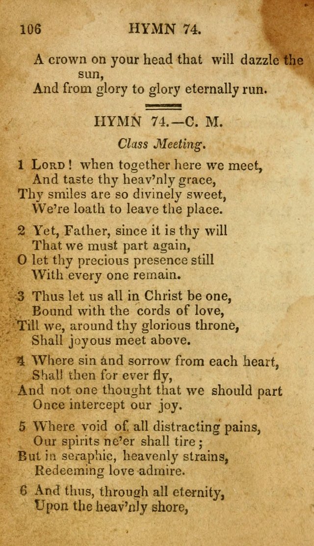 The New and Improved Camp Meeting Hymn Book: being a choice selection of hymns from the most approved authors. Designed to aid in the public and private devotions of Christians page 113