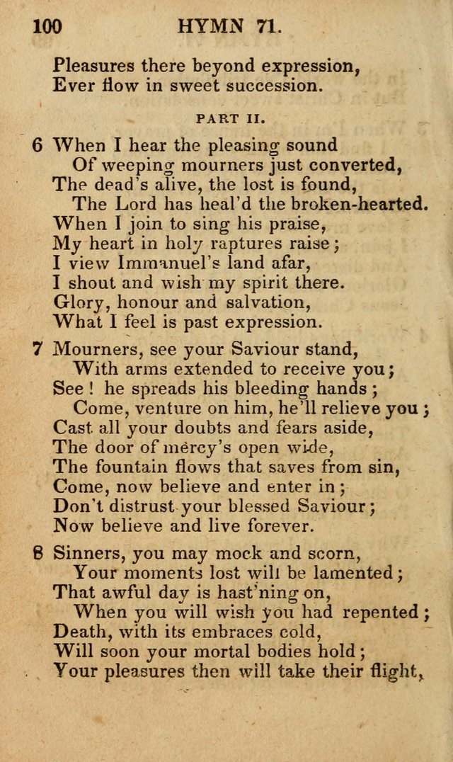 The New and Improved Camp Meeting Hymn Book; being a choice selection of hymns from the most approved authors designed to aid in the public and private devotion of Christians (4th ed. Stereotype) page 102