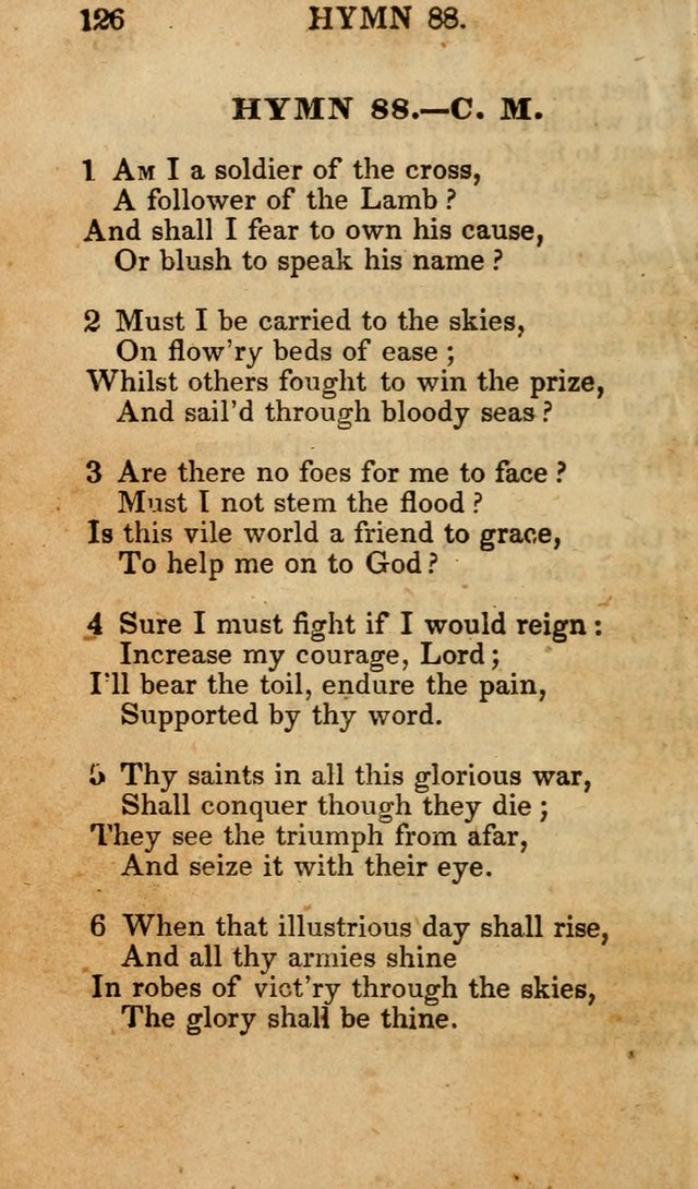 The New and Improved Camp Meeting Hymn Book; being a choice selection of hymns from the most approved authors designed to aid in the public and private devotion of Christians (4th ed. Stereotype) page 128