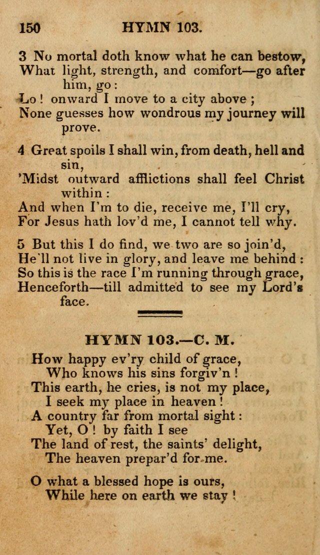 The New and Improved Camp Meeting Hymn Book; being a choice selection of hymns from the most approved authors designed to aid in the public and private devotion of Christians (4th ed. Stereotype) page 152