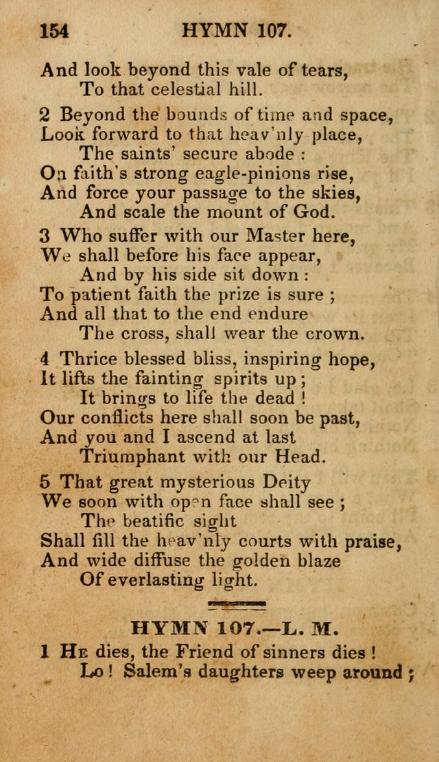 The New and Improved Camp Meeting Hymn Book; being a choice selection of hymns from the most approved authors designed to aid in the public and private devotion of Christians (4th ed. Stereotype) page 156