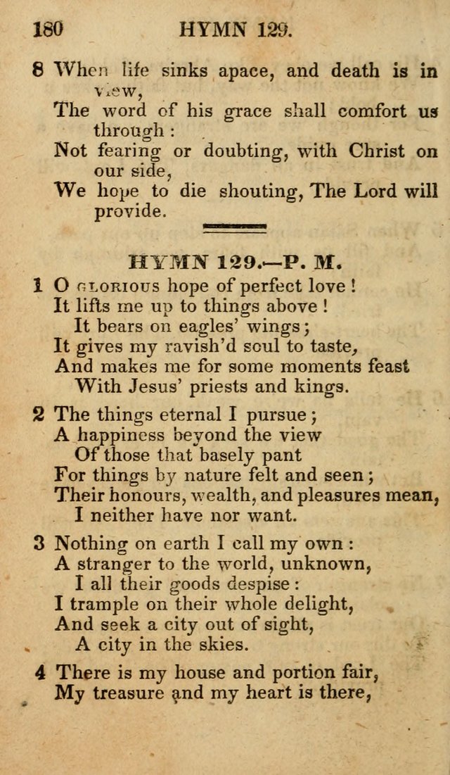 The New and Improved Camp Meeting Hymn Book; being a choice selection of hymns from the most approved authors designed to aid in the public and private devotion of Christians (4th ed. Stereotype) page 182