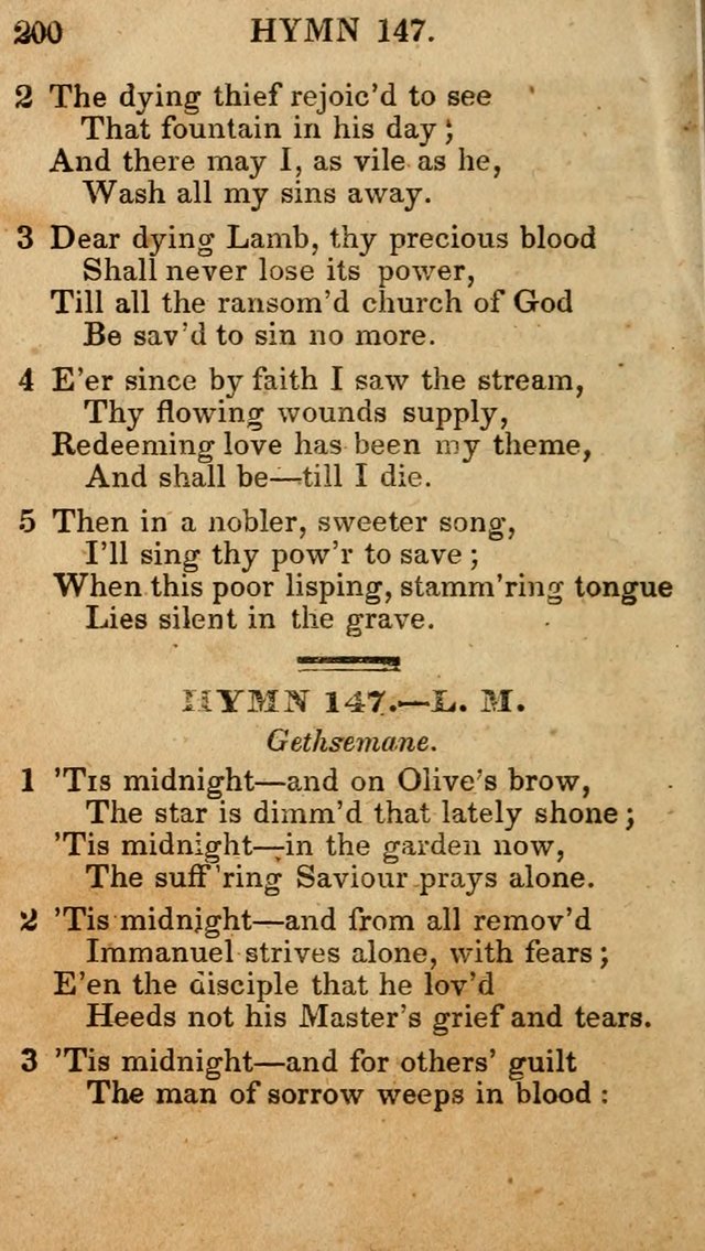 The New and Improved Camp Meeting Hymn Book; being a choice selection of hymns from the most approved authors designed to aid in the public and private devotion of Christians (4th ed. Stereotype) page 202