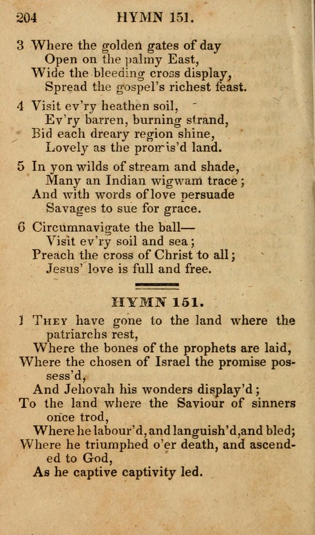 The New and Improved Camp Meeting Hymn Book; being a choice selection of hymns from the most approved authors designed to aid in the public and private devotion of Christians (4th ed. Stereotype) page 206