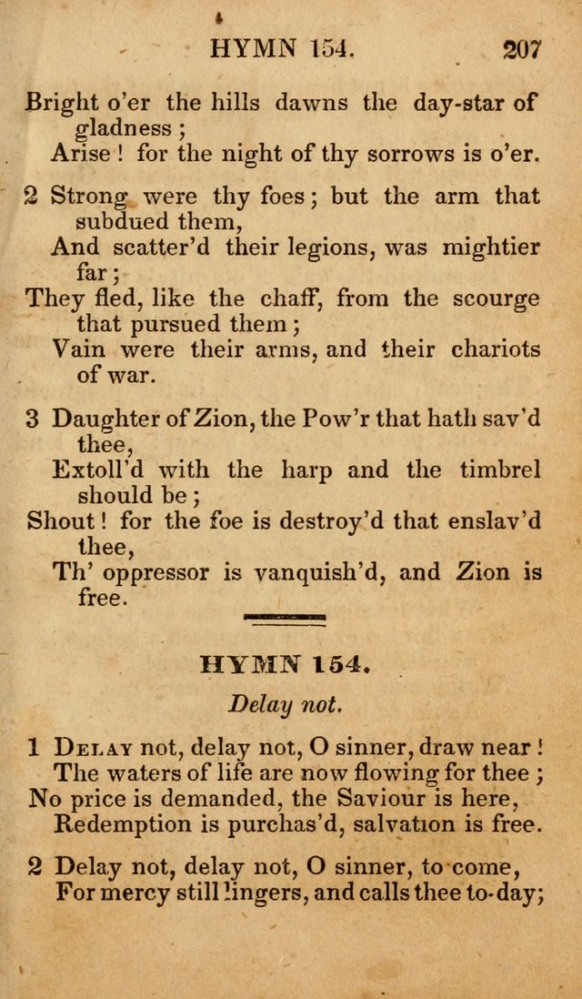 The New and Improved Camp Meeting Hymn Book; being a choice selection of hymns from the most approved authors designed to aid in the public and private devotion of Christians (4th ed. Stereotype) page 209