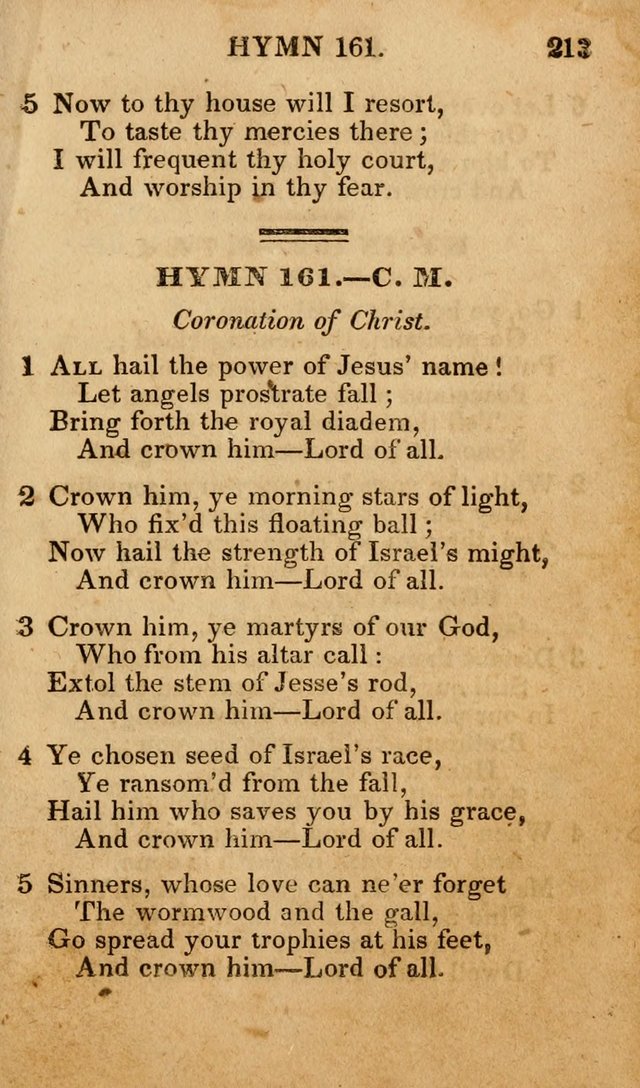 The New and Improved Camp Meeting Hymn Book; being a choice selection of hymns from the most approved authors designed to aid in the public and private devotion of Christians (4th ed. Stereotype) page 215