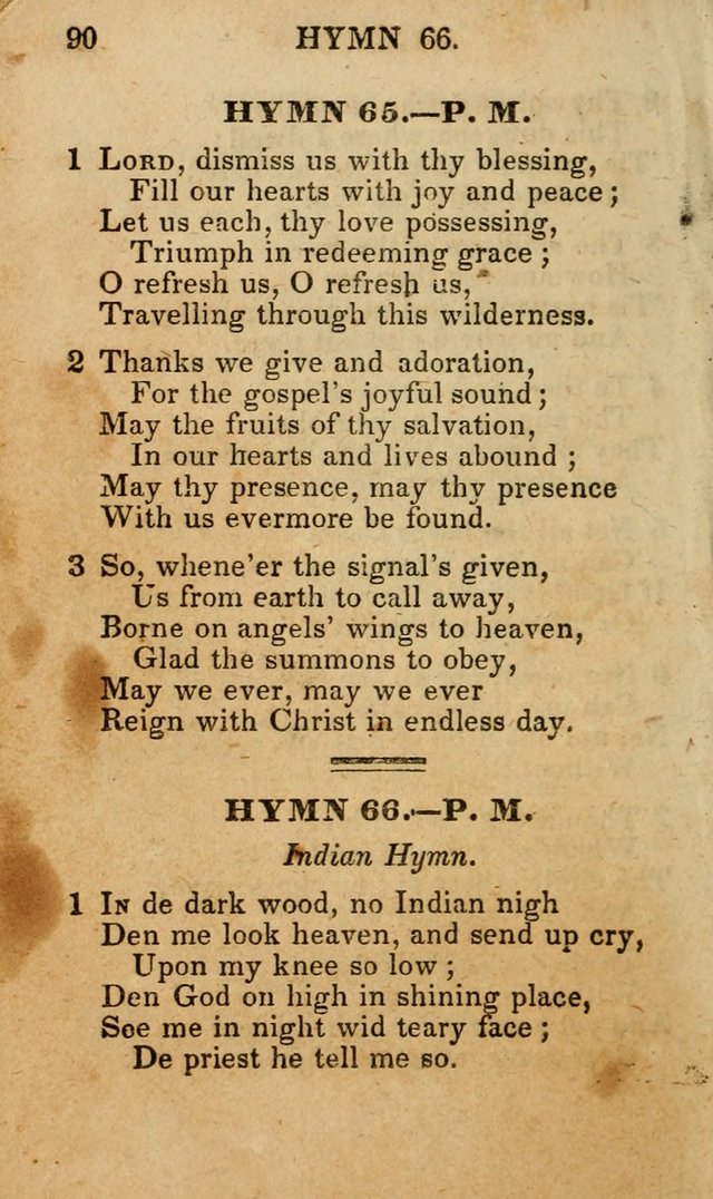 The New and Improved Camp Meeting Hymn Book; being a choice selection of hymns from the most approved authors designed to aid in the public and private devotion of Christians (4th ed. Stereotype) page 92
