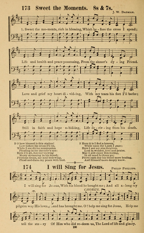 The New Jubilee Harp: or Christian hymns and song. a new collection of hymns and tunes for public and social worship page 100