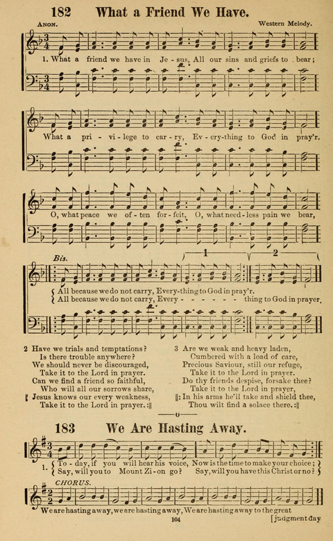 The New Jubilee Harp: or Christian hymns and song. a new collection of hymns and tunes for public and social worship page 104