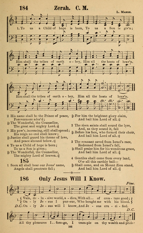 The New Jubilee Harp: or Christian hymns and song. a new collection of hymns and tunes for public and social worship page 105