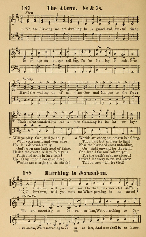 The New Jubilee Harp: or Christian hymns and song. a new collection of hymns and tunes for public and social worship page 106
