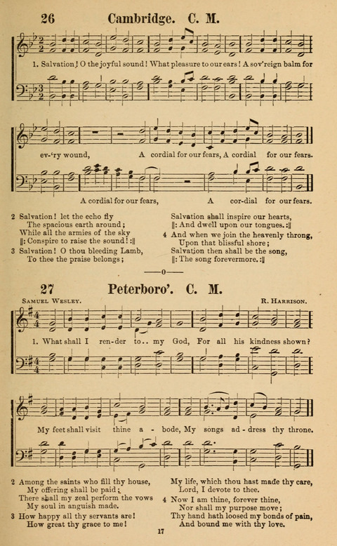 The New Jubilee Harp: or Christian hymns and song. a new collection of hymns and tunes for public and social worship page 17