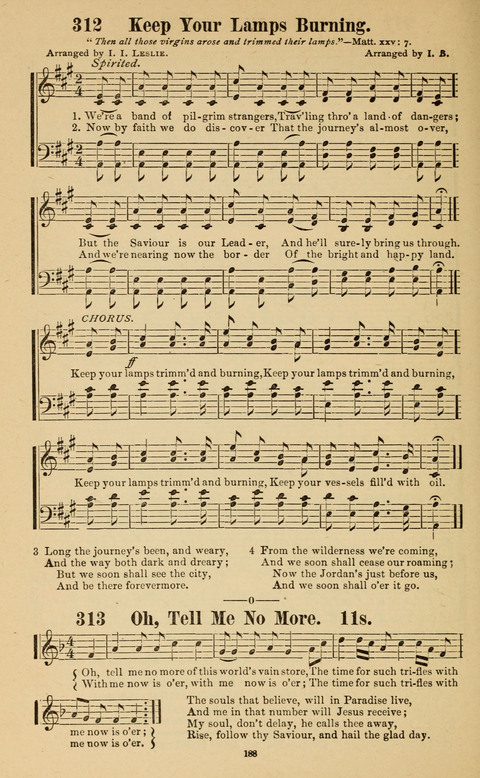 The New Jubilee Harp: or Christian hymns and song. a new collection of hymns and tunes for public and social worship page 188