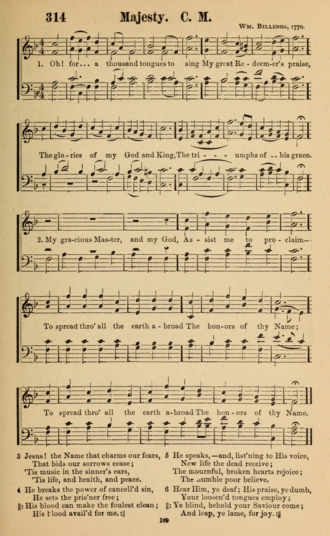 The New Jubilee Harp: or Christian hymns and song. a new collection of hymns and tunes for public and social worship page 189