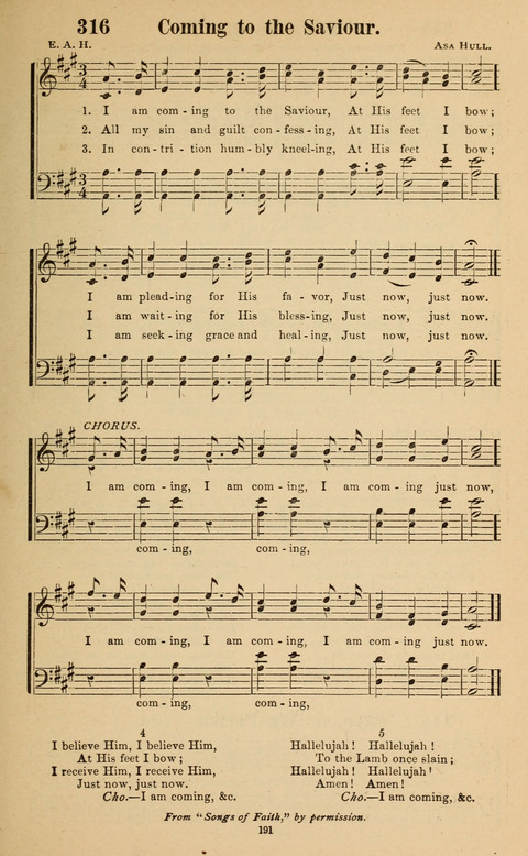 The New Jubilee Harp: or Christian hymns and song. a new collection of hymns and tunes for public and social worship page 191
