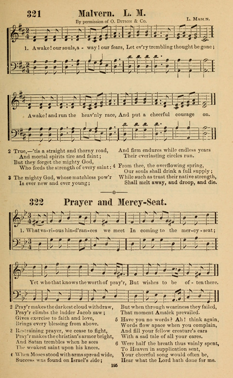 The New Jubilee Harp: or Christian hymns and song. a new collection of hymns and tunes for public and social worship page 195