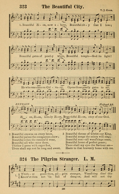 The New Jubilee Harp: or Christian hymns and song. a new collection of hymns and tunes for public and social worship page 196