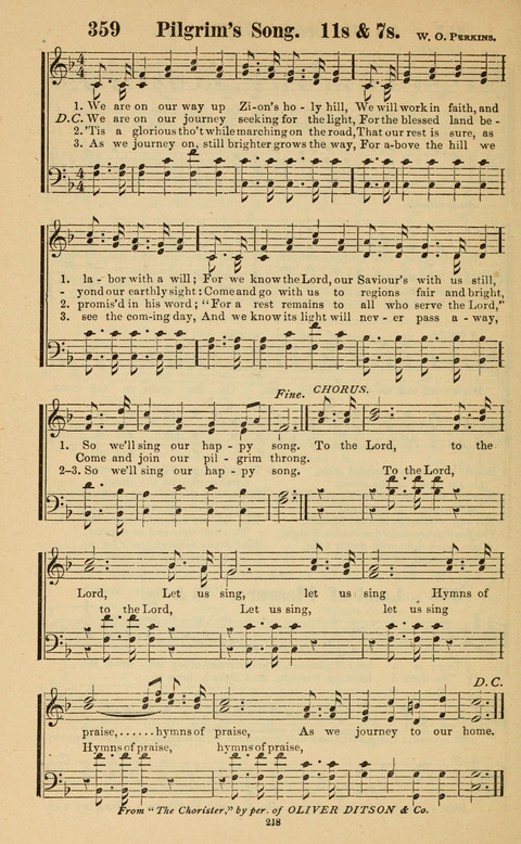 The New Jubilee Harp: or Christian hymns and song. a new collection of hymns and tunes for public and social worship page 218