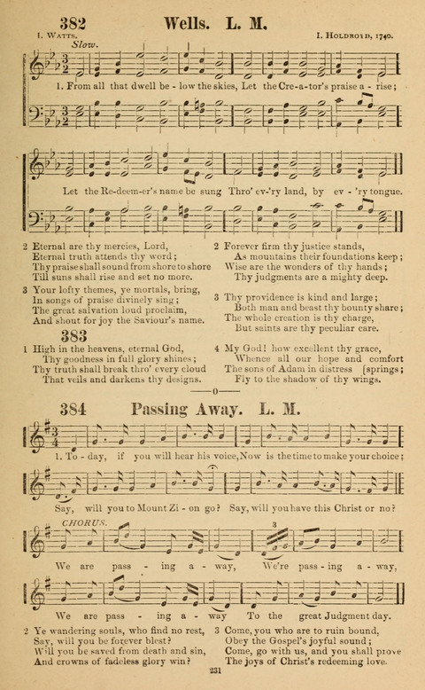 The New Jubilee Harp: or Christian hymns and song. a new collection of hymns and tunes for public and social worship page 231