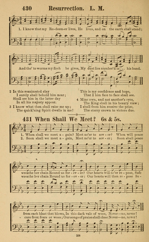 The New Jubilee Harp: or Christian hymns and song. a new collection of hymns and tunes for public and social worship page 258