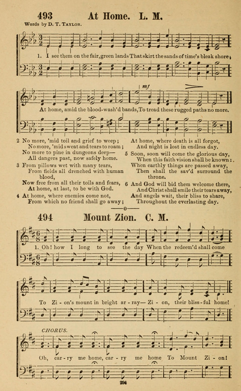 The New Jubilee Harp: or Christian hymns and song. a new collection of hymns and tunes for public and social worship page 294