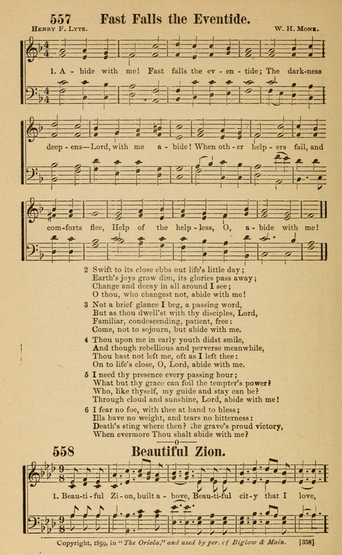 The New Jubilee Harp: or Christian hymns and song. a new collection of hymns and tunes for public and social worship page 338