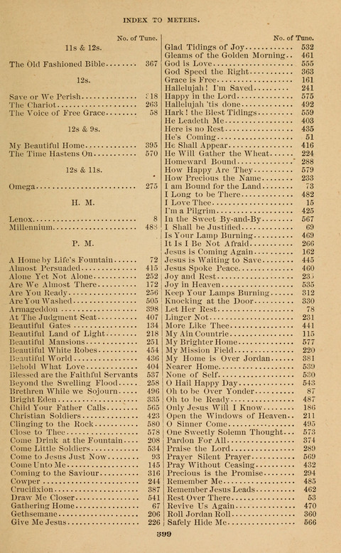 The New Jubilee Harp: or Christian hymns and song. a new collection of hymns and tunes for public and social worship page 399