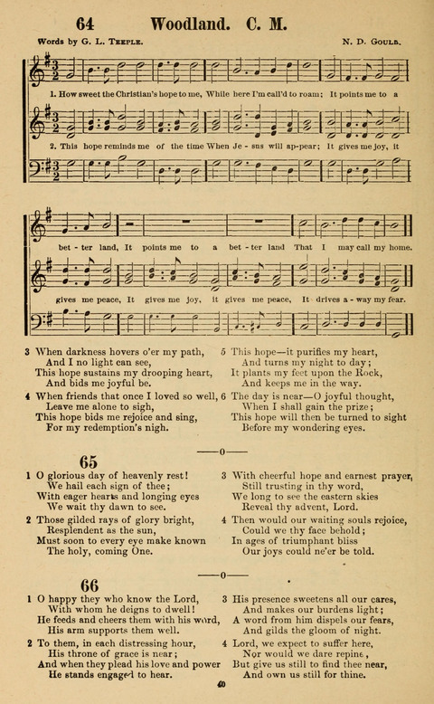 The New Jubilee Harp: or Christian hymns and song. a new collection of hymns and tunes for public and social worship page 40