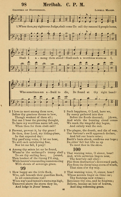 The New Jubilee Harp: or Christian hymns and song. a new collection of hymns and tunes for public and social worship page 66