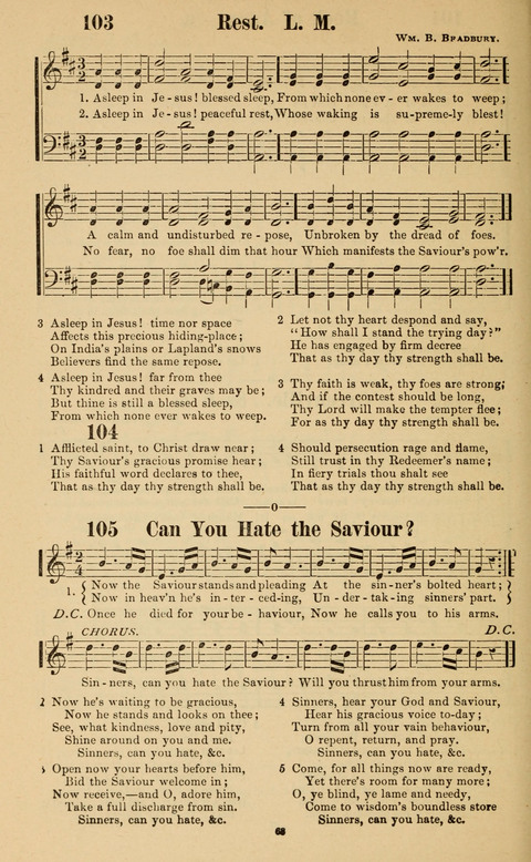 The New Jubilee Harp: or Christian hymns and song. a new collection of hymns and tunes for public and social worship page 68