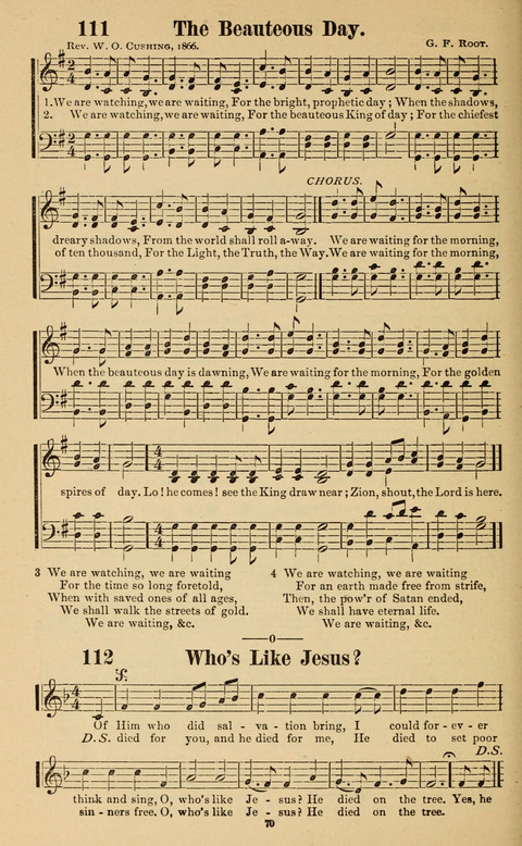 The New Jubilee Harp: or Christian hymns and song. a new collection of hymns and tunes for public and social worship page 70