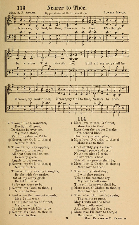 The New Jubilee Harp: or Christian hymns and song. a new collection of hymns and tunes for public and social worship page 71
