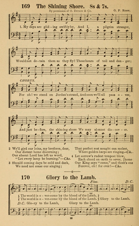 The New Jubilee Harp: or Christian hymns and song. a new collection of hymns and tunes for public and social worship page 98