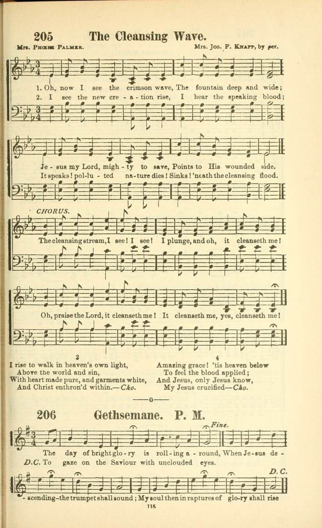 The New Jubilee Harp: or Christian hymns and songs. a new collection of hymns and tunes for public and social worship (With supplement) page 115