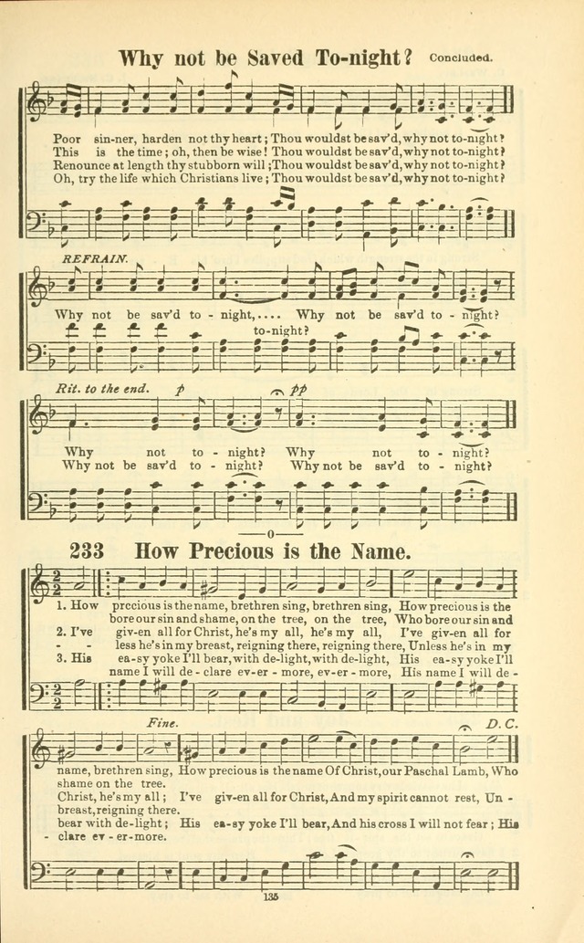 The New Jubilee Harp: or Christian hymns and songs. a new collection of hymns and tunes for public and social worship (With supplement) page 135