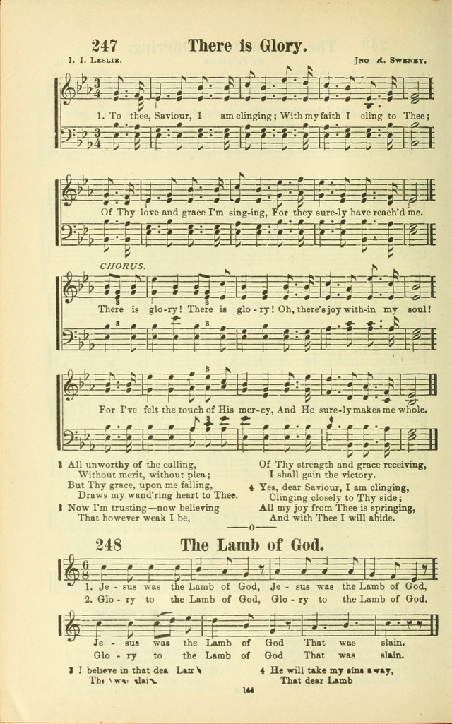 The New Jubilee Harp: or Christian hymns and songs. a new collection of hymns and tunes for public and social worship (With supplement) page 144